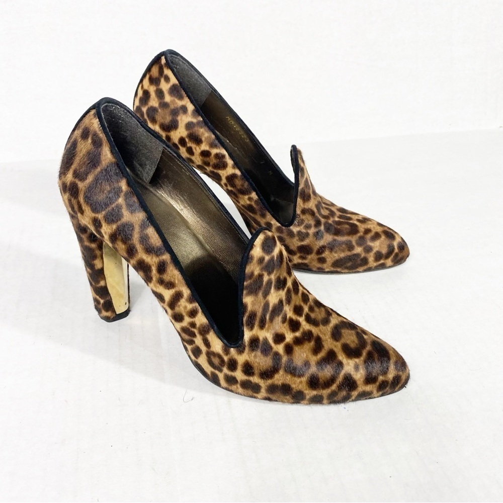 STUART WEITZMAN Leopard Calf Hair Heels
